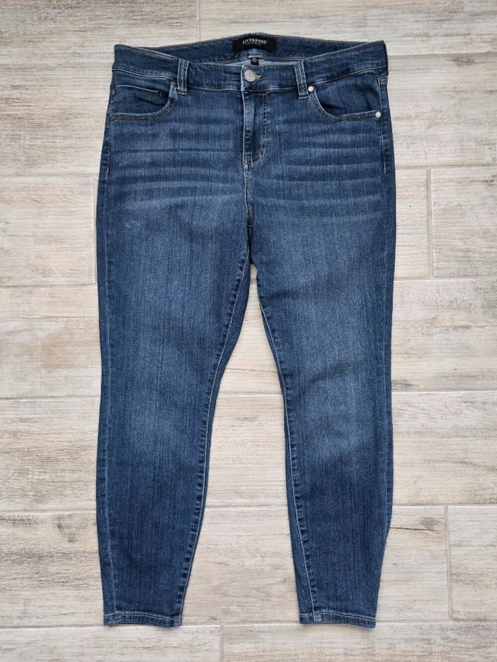 Liverpool The Ankle Skinny High Rise Jeans Womens Medium Blue Stretch Denim 16W
